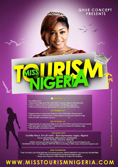 Welcome to Michael Naku's Blog: MISS TOURISM NIGERIA 2014 LAUNCHED + ORGANIZERS ANNOUNCE ...