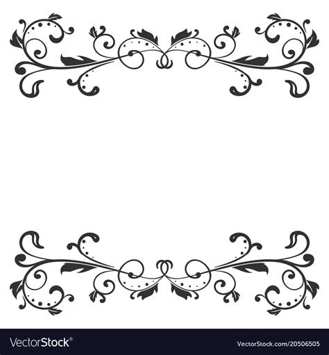 Floral decoration black ornamental divider Vector Image