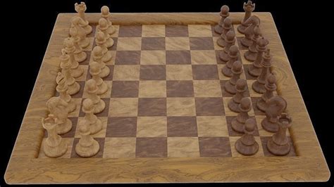 3D model Chess Board And Pieces VR / AR / low-poly | CGTrader