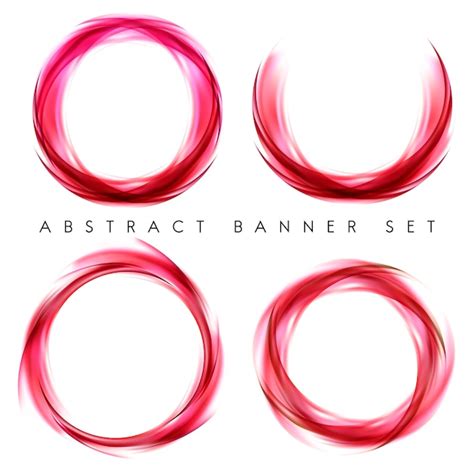 Free Vector | Abstract banner set in red