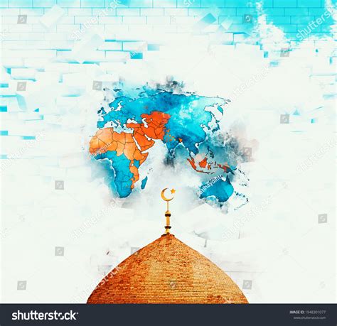 Map Showing Islamic Geography Muslim Countries Stock Photo 1948301077 | Shutterstock