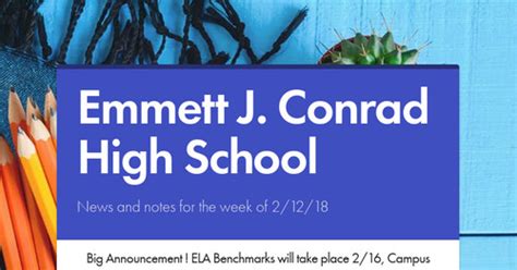 Emmett J. Conrad High School | Smore Newsletters