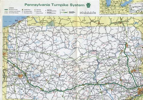 Large detailed Pennsylvania state turnpike system map - 1972 ...