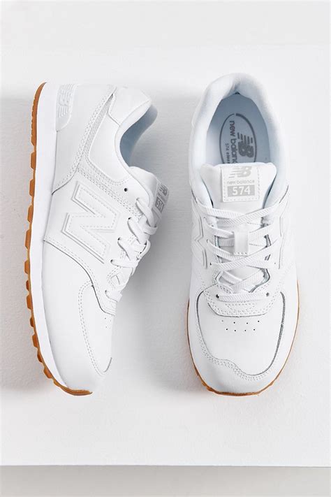 New Balance 574 Leather Sneaker in White - Lyst