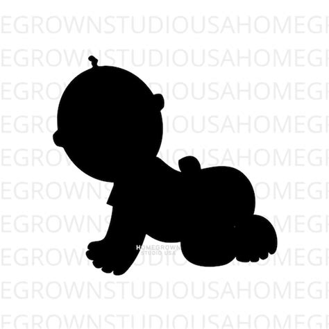 Baby Silhouette Svg Baby Crawling Svg Newborn Clipart - Etsy