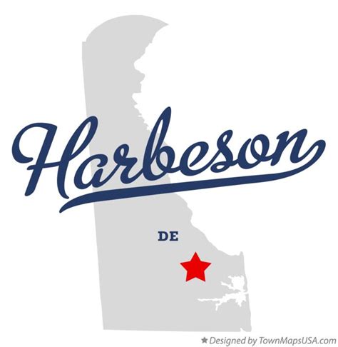 Map of Harbeson, DE, Delaware