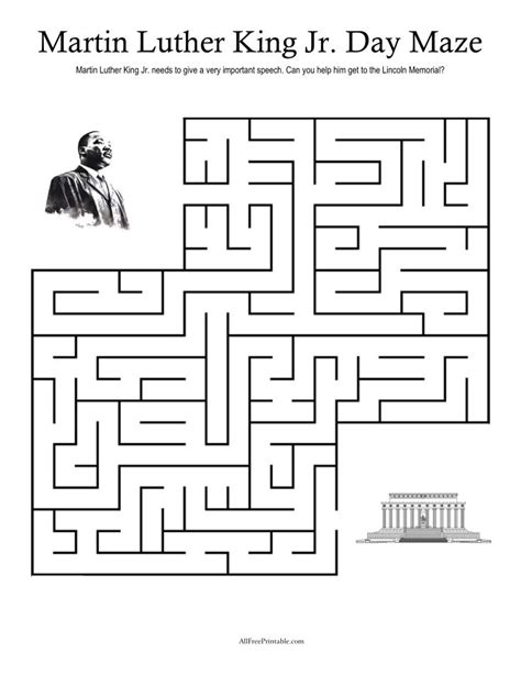 Martin Luther King Jr. Day Maze – Free Printable