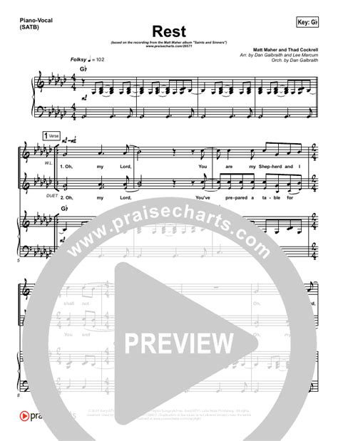 Rest Sheet Music (Matt Maher) - PraiseCharts