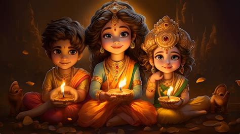 Premium AI Image | God Character on Diwali festival generated by Ai