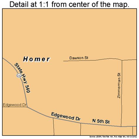 Homer Louisiana Street Map 2235870