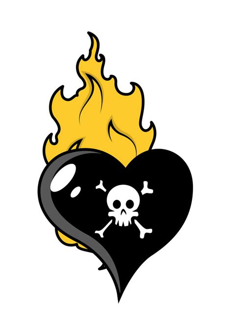 Burning Heart Tattoo Vector Royalty-Free Stock Image - Storyblocks