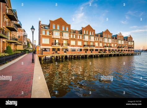 Waterfront apartment buildings in Canton, Baltimore, Maryland Stock ...