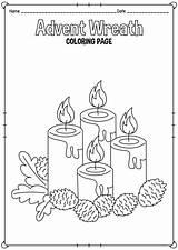 Advent Candles Coloring Page Worksheets  coloring sketch template