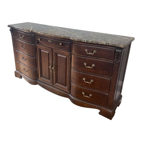 Thomasville Marble Top 9 Drawer Dresser | Chairish