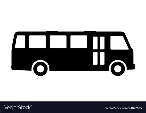 Bus silhouette on a white background Royalty Free Vector