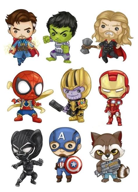 Cute Avengers Cartoon Drawings