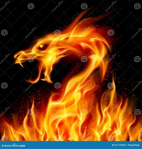 Fire Dragon stock vector. Illustration of dark, back - 21112944