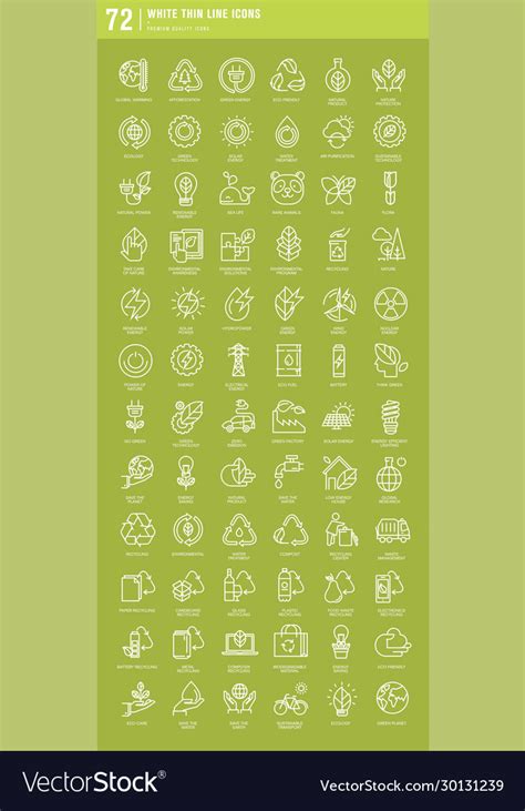 Green technology icons Royalty Free Vector Image