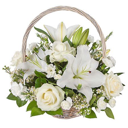 White Lily Basket – Funeral Flowers UK – £29.99 & FREE Delivery