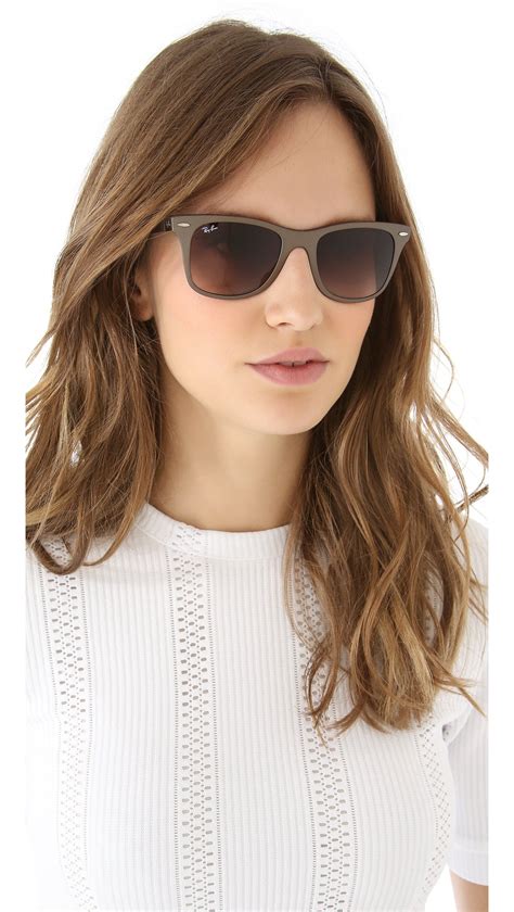 Lyst - Ray-Ban Light Force Matte Wayfarer Sunglasses in Brown