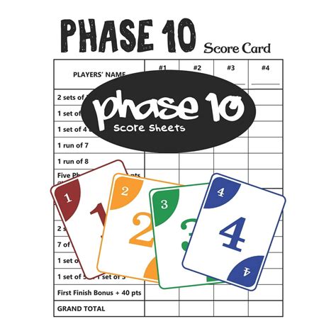 Phase 10 Printable Cards