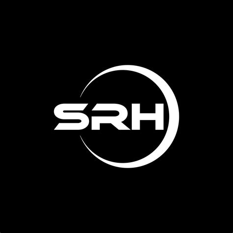 SRH letter logo design with black background in illustrator. Vector ...