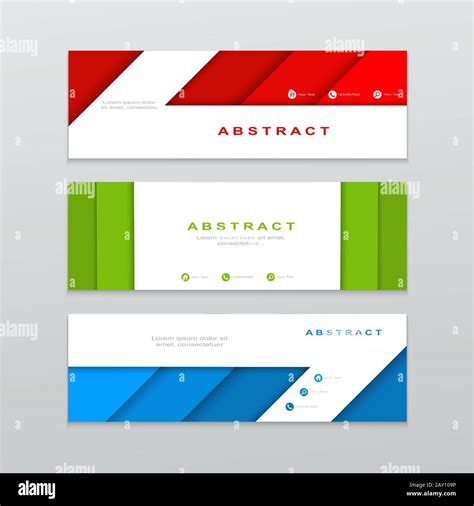 3d vector abstract banner template. Horizontal web banner, modern dynamic design. Creative ...