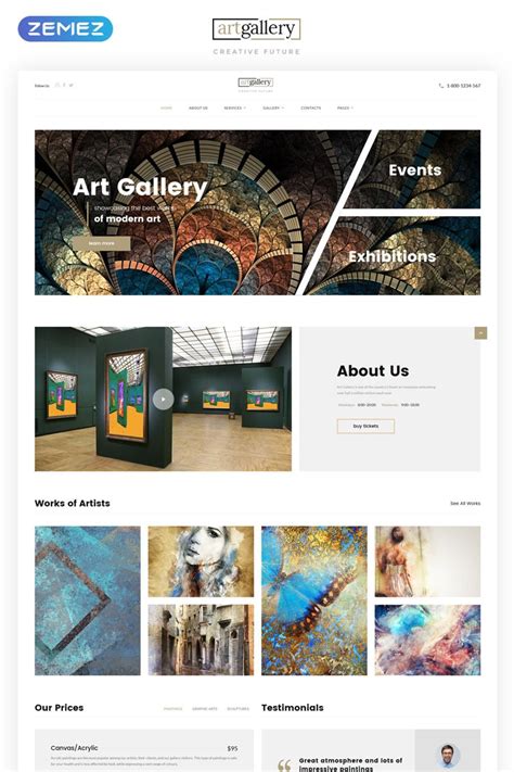 Free Art Gallery Website Templates - Printable Templates