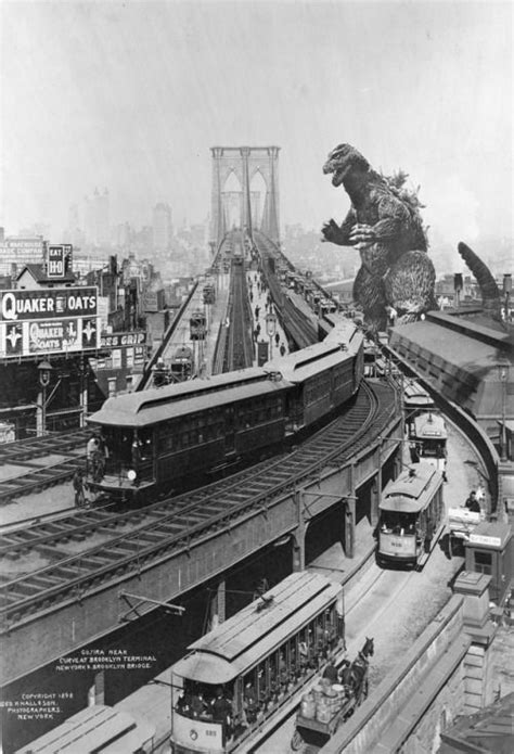 swampthingy: Godzilla at the Brooklyn Bridge | Brooklyn bridge, New york brooklyn bridge ...