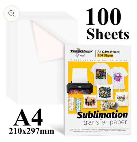 Sublimation paper 8.3” x 11.7” for inkjet printer - sublimation ink 100 ...