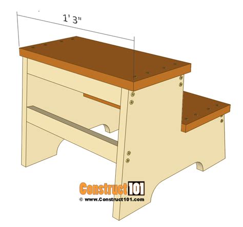 Kids Step Stool Plans Free PDF Download - Construct101