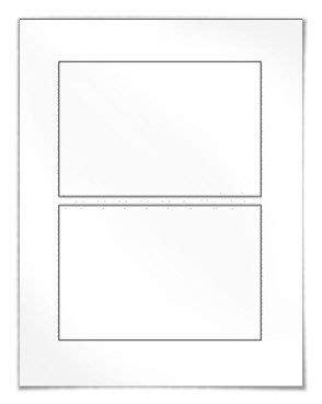 a blank white card with two squares on it