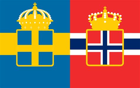 Sweden-Norway Flag I made for a Hearts of Iron 4 mod. : r/vexillology