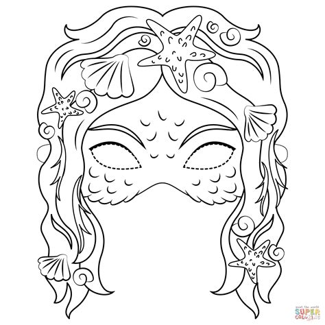 Mermaid Mask coloring page | Free Printable Coloring Pages