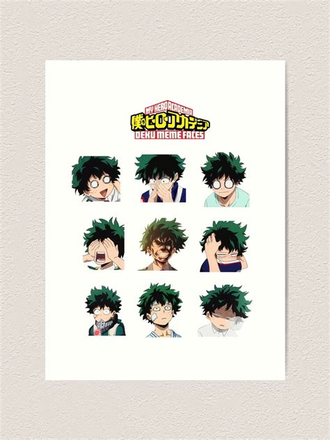 "Deku Meme Faces (9 faces)" Art Print for Sale by TownsendStudio | Redbubble