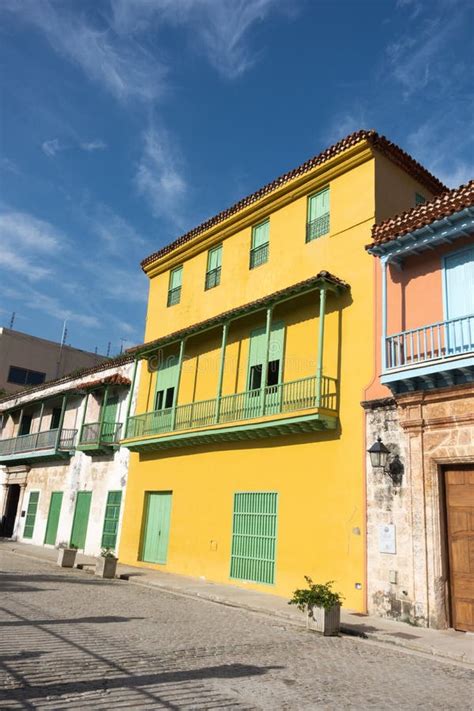 Colorful Houses on Street of Havana, Cuba Stock Photo - Image of window ...