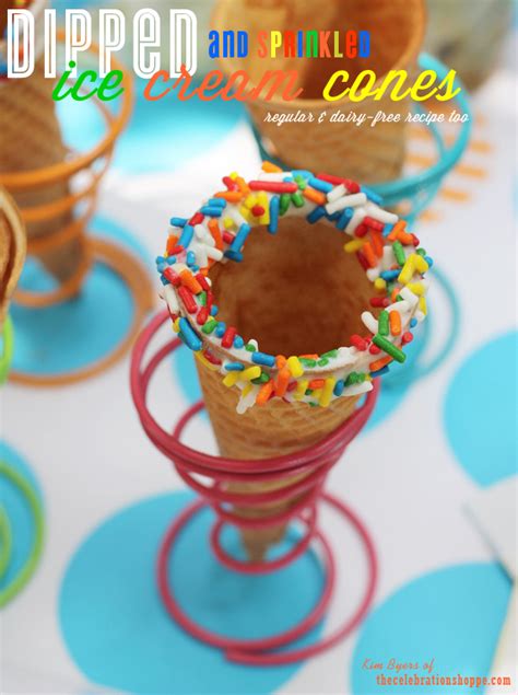 ice cream {real fruit toppings + easy dipped sprinkle cones} - Kim Byers