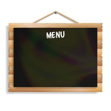 Menu Board Cafe Or Restaurant Menu Bulletin Black Board Isolated On White Background Realistic ...