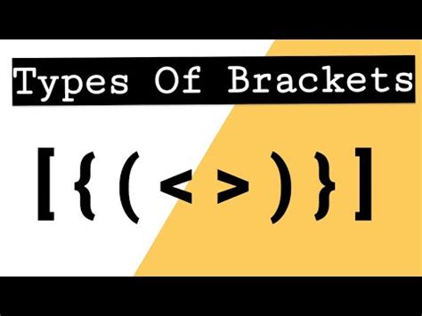 Types Of Brackets [ { ( ) } ] - YouTube