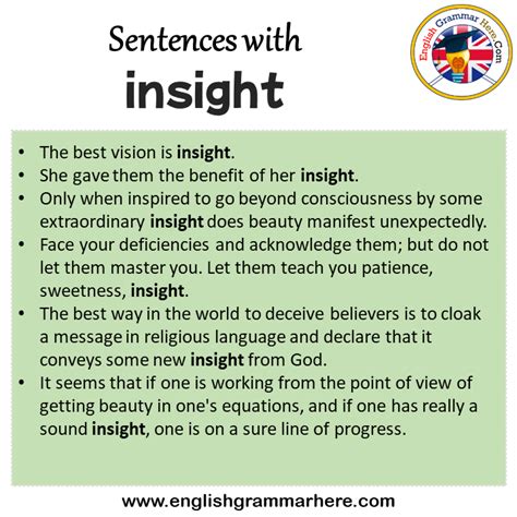 Sentences with insight, insight in a Sentence in English, Sentences For ...