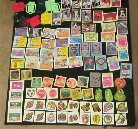 Vintage 100 Cracker Jack Prizes Tattoos ,Stickers, Sports Cards, etc. Purchased 10.14.19 online ...