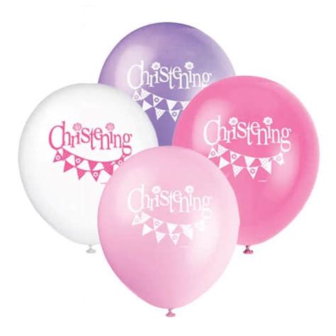 Christening Pink Biodegradable Latex Balloons 30cm / 12 in - Pack of 8 | Partyrama