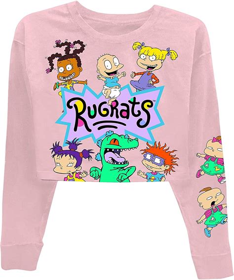 Nickelodeon - Nickelodeon Ladies Rugrats Reptar Fashion Shirt Rugrats Reptar Long Sleeve Crop ...