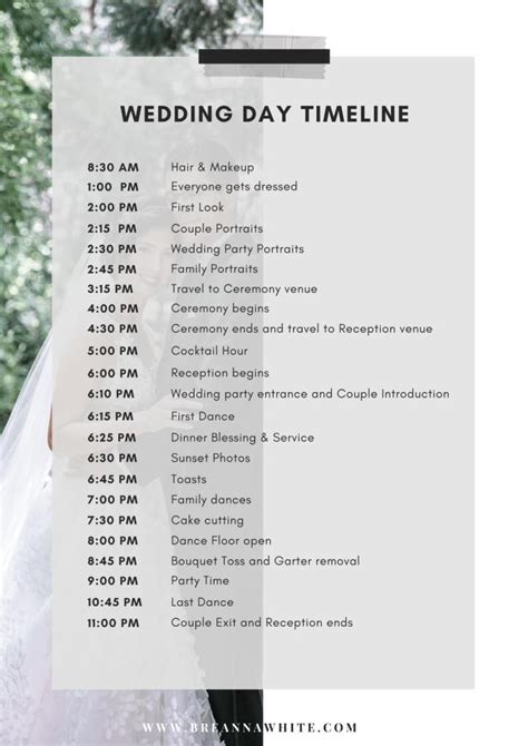 5 Tips on How to Create the Perfect Wedding Timeline - Breanna White