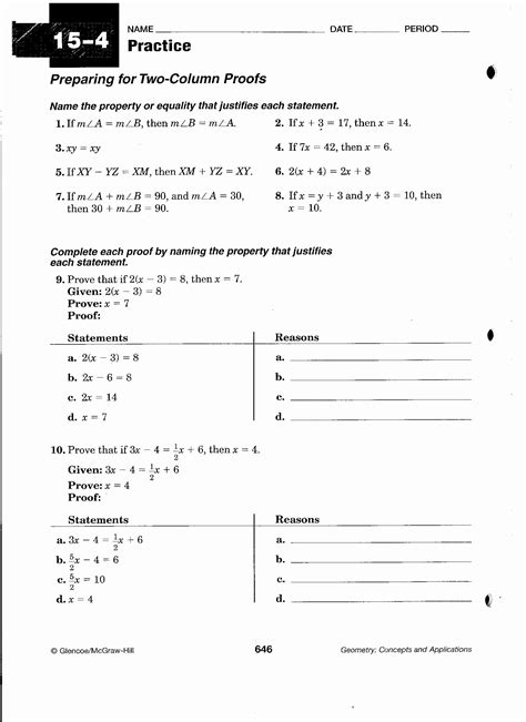 Introduction To Proofs Geometry Worksheet