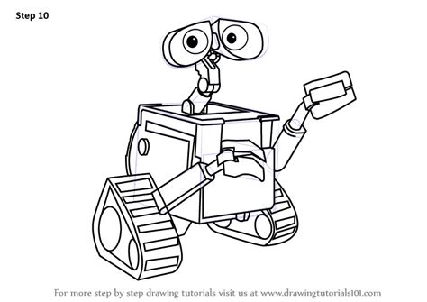 Learn How to Draw WALL-E (WALL-E) Step by Step : Drawing Tutorials