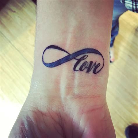 Thin blue line infinity love tattoo | Wife tattoo, Blue ink tattoos ...