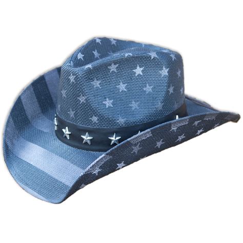 Saddleback Patriotic Freedom Star American Flag Cowboy Hat, Blue Silver ...