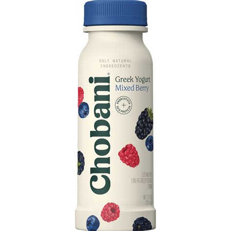 Chobani Yogurt Drink, Greek, Low-Fat, Mixed Berry (7 oz) - Instacart