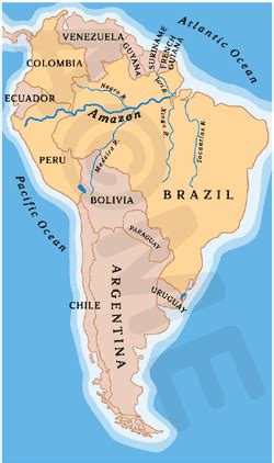 Amazon River Map Countries